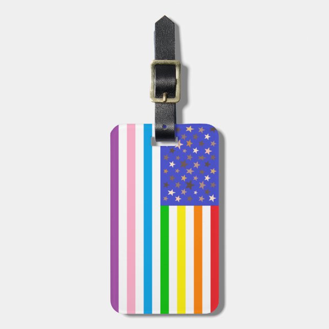 Étiquette À Bagage Beautiful USA Flag (Devant Vertical)