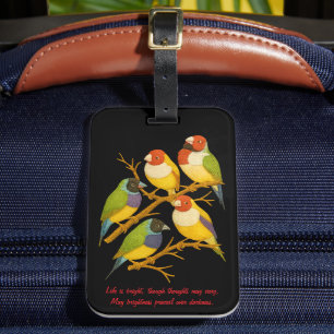 Étiquette À Bagage Beaux oiseaux sur la branche