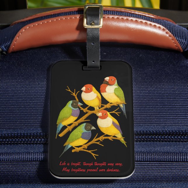 Étiquette À Bagage Beaux oiseaux sur la branche (Insitu Rectoal 2)