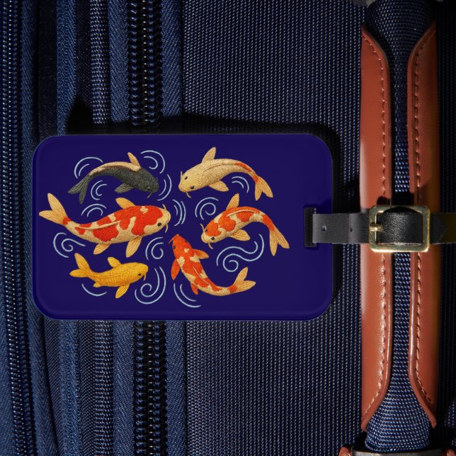 Étiquette À Bagage Beaux poissons koi brodés (Insitu Rectoal 4)