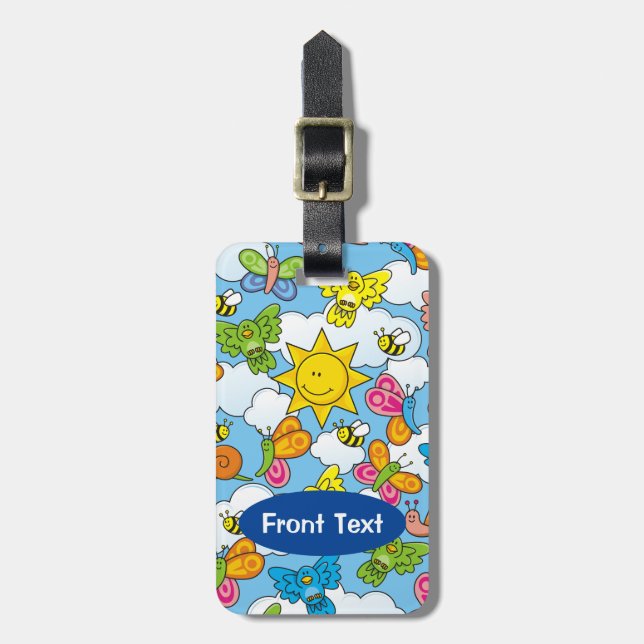 Étiquette À Bagage Bébé Animaux Arrière - plan (Devant Vertical)