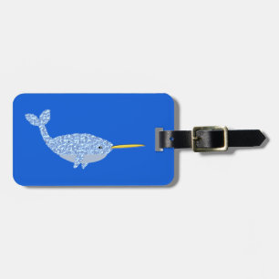 Étiquette À Bagage Bébé bleu mignon Garçon Narwhal Personnalisé