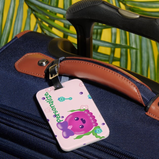 Étiquette À Bagage Bébé fille Kawaii Octopus Balise de bagage (Insitu Rectoal 1)