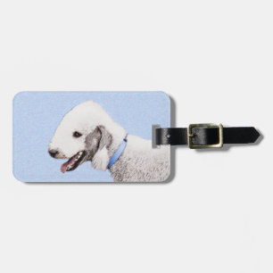 Étiquette À Bagage Bedlington Terrier Peinture - Art Chien original