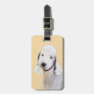 Étiquette À Bagage Bedlington Terrier Peinture - Art Chien original