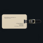 Étiquette À Bagage Beige Classic Plat Professionnel<br><div class="desc">Ce modèle peut être customisé pour répondre à tous les métiers professionnels.</div>