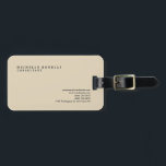 Étiquette À Bagage Beige Classic Plat Professionnel<br><div class="desc">Ce modèle peut être customisé pour répondre à tous les métiers professionnels.</div>