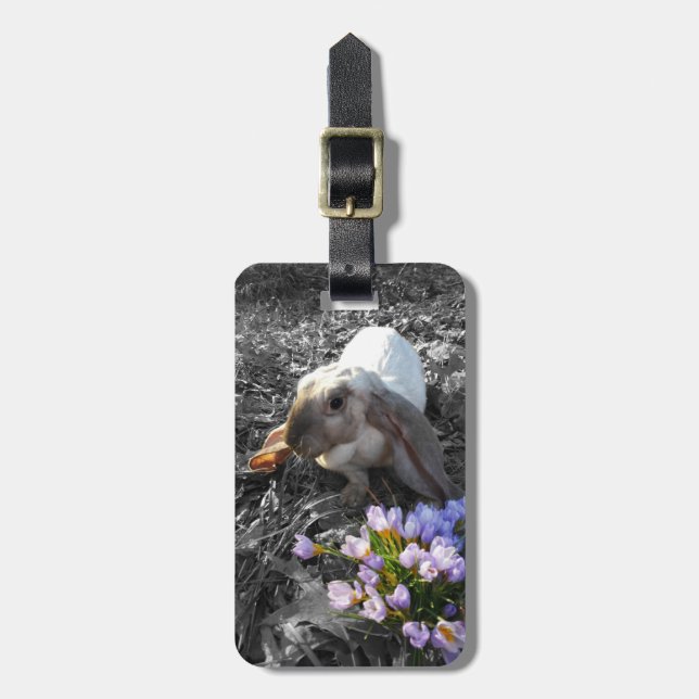 Étiquette À Bagage Belle boucle anglaise avec fleurs (Devant Vertical)