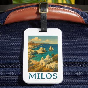 Étiquette À Bagage Belle Milos Grèce Vintage voyage Imprimer
