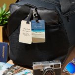 Étiquette À Bagage Belle Turquoise Bleue Mer Tropicale Photographie<br><div class="desc">Porte bagage personnalisé avec une belle photo représentant une mer bleu turquoise et une plage de sable avec des vagues de surf mousseux.</div>