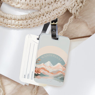 Étiquette À Bagage Belle Wanderlust Mountain Paysage Voyage