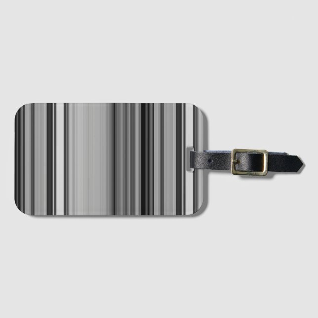 Étiquette À Bagage Belles rayures gris noir (Devant Horizontal)