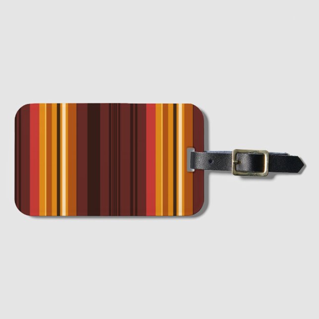 Étiquette À Bagage Belles rayures vintages (Devant Horizontal)
