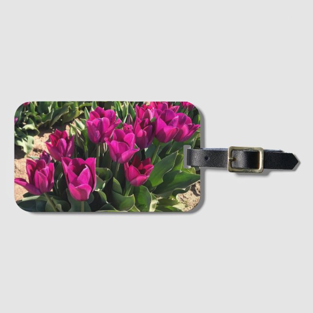 Étiquette À Bagage Belles tulipes (Devant Horizontal)