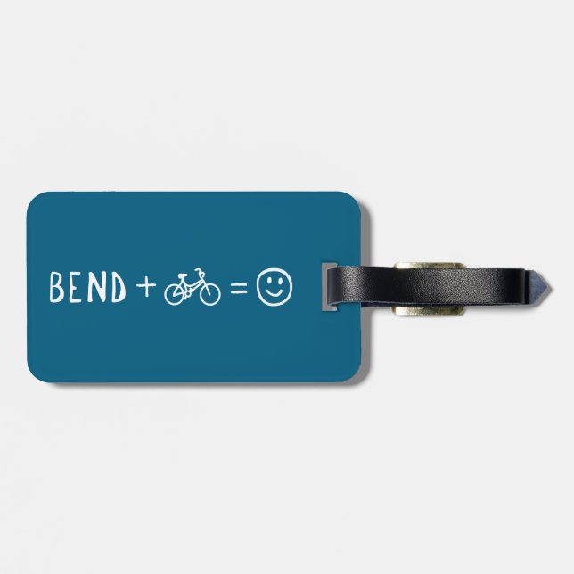 Étiquette À Bagage Bend Oregon Plus Vélo Vous Rend Heureux (Dos horizontal)