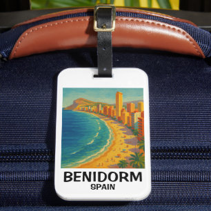 Étiquette À Bagage Benidorm Espagne Rétro Coloré Voyage Costa Blanca