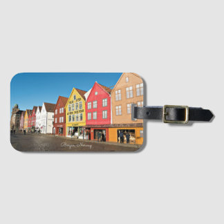 Étiquette À Bagage Bergen, Norvège magasins et magasins Card