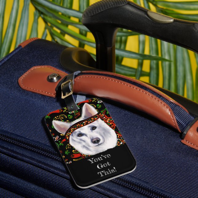 ÉTIQUETTE À BAGAGE BERGER ALLEMAND BLANC   MEXIQUE    (Insitu Rectoal 1)