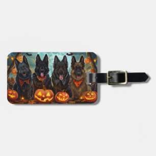 Étiquette À Bagage Berger Belge Halloween Épouvantable