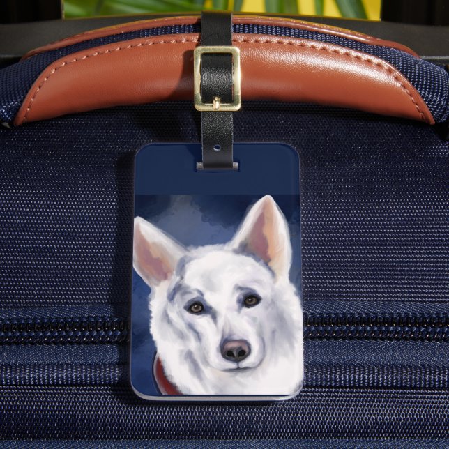 ÉTIQUETTE À BAGAGE BERGER BLANC SUISSE     (Insitu Rectoal 2)