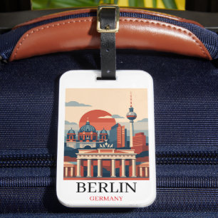 Étiquette À Bagage Berlin Allemagne Cité Skyline – Minimaliste Vintag