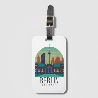 Étiquette À Bagage Berlin Germany Skyline Vintage Travel