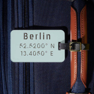 Étiquette À Bagage Berlin Latitude Longitude personnalisable