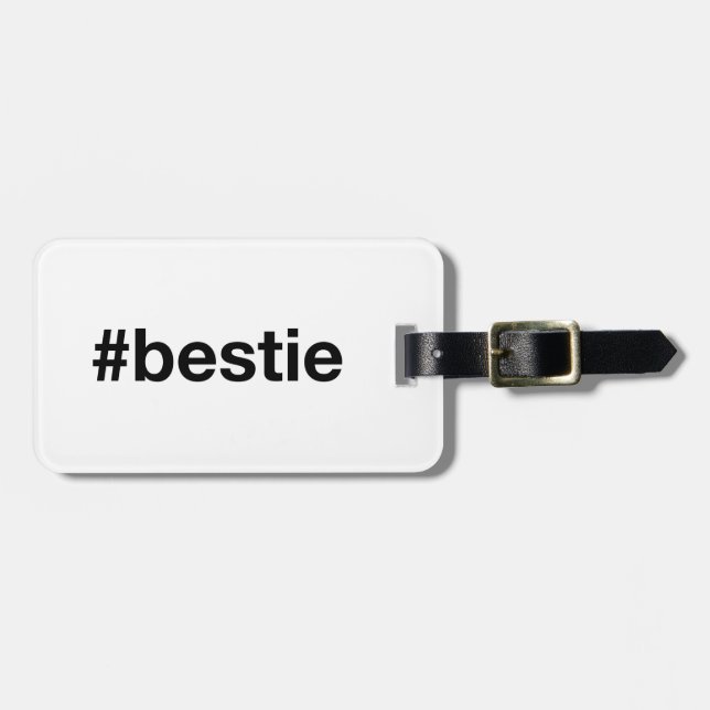 Étiquette À Bagage BESTIE Hashtag (Devant horizontal)
