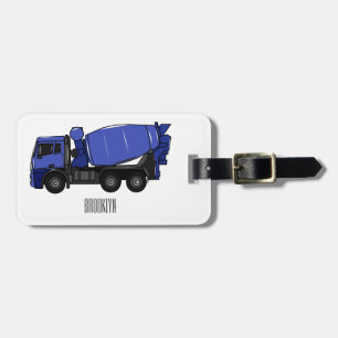 Étiquette À Bagage Béton mélange camion de transport caricature