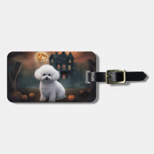 Étiquette À Bagage Bichon Frise Halloween effroi
