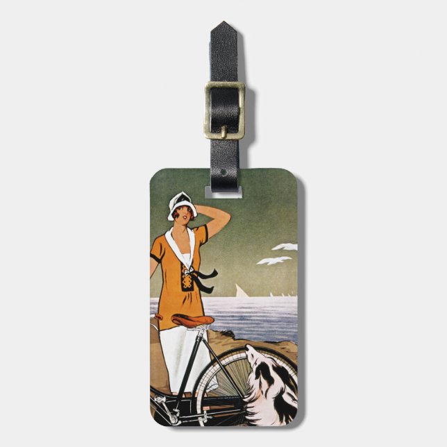 Étiquette À Bagage Bicyclette Ad, 1925 (Devant Vertical)