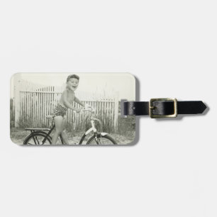 Étiquette À Bagage Bicyclette d'équitation de fille