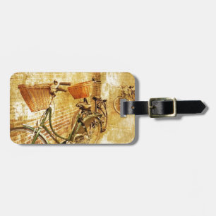 Étiquette À Bagage Bicyclette vintage moderne française romantique de