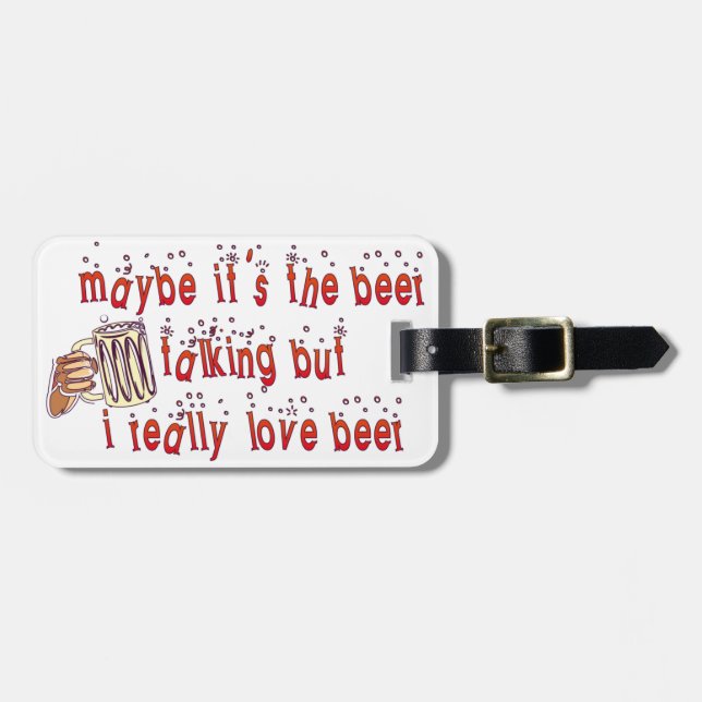 Étiquette À Bagage Bière drôle d'amour (Devant horizontal)
