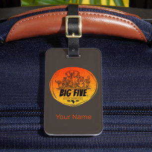 Étiquette À Bagage Big Five of Africa Safari Eléphant Vintage, Lion