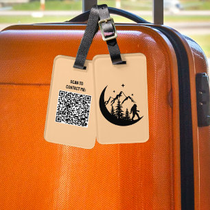 Étiquette À Bagage Big Foot Sasquatch Squatchy Forest Mountain QR Cod