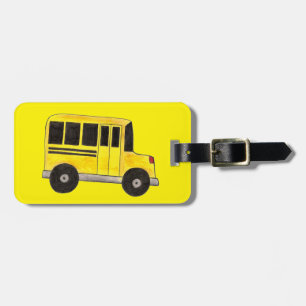 Étiquette À Bagage Big Yellow School Bus Teacher Transport