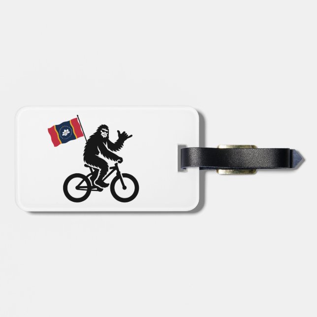 Étiquette À Bagage Bigfoot Cyclisme Drapeau du Mississippi (Dos horizontal)