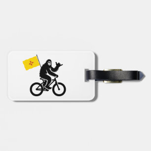Étiquette À Bagage Bigfoot Cyclisme Drapeau du Nouveau-Mexique