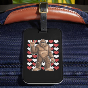 Étiquette À Bagage Bigfoot Valentines Jour Coeurs Drôle Sasquatch Amo