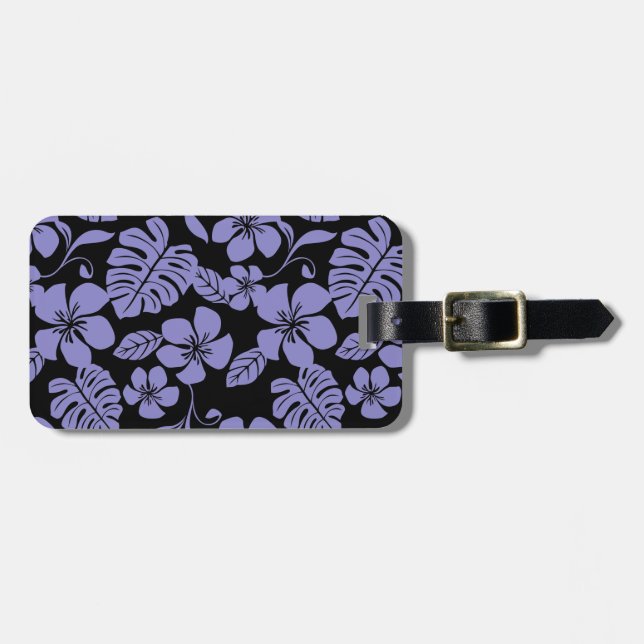 ÉTIQUETTE À BAGAGE BIKINI ROSE (NOIR//LAVENDER) (Devant horizontal)