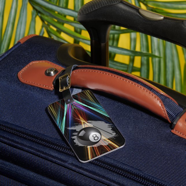 Étiquette À Bagage Billiards Sport ball and cue Personalize with Name (Insitu Rectoal 1)