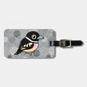 Étiquette À Bagage Birdorable Broadbill Noir-et-jaune