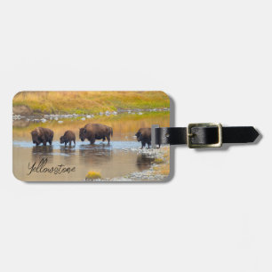 Étiquette À Bagage Bison River Crossing Parc national de Yellowstone
