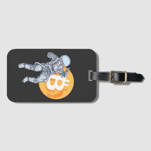 Étiquette À Bagage BITCOIN - Astronaute De Crypto - Vers La Lune