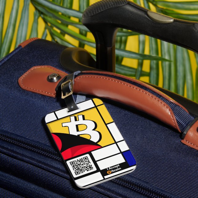 Étiquette À Bagage Bitcoin élégant - Btc crypto (Insitu Rectoal 1)