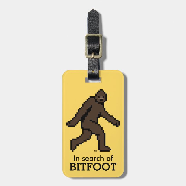 Étiquette À Bagage Bitfoot (le Bigfoot à 8 bits) (Devant Vertical)