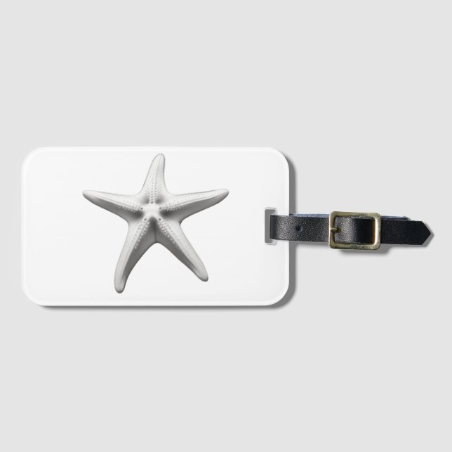 Étiquette À Bagage Black and White Starfish (Devant Horizontal)