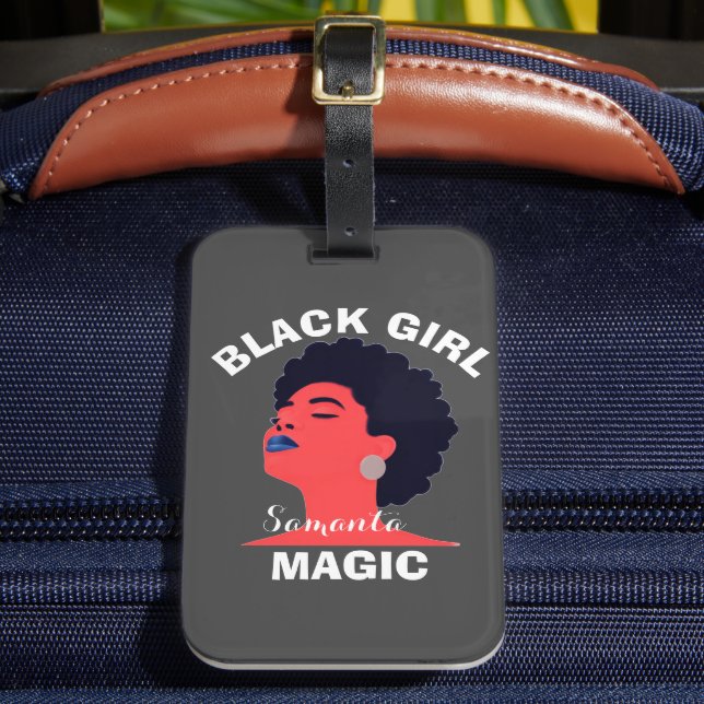 Étiquette À Bagage Black girl magie afro noir histoire mois 2024 (Insitu Rectoal 2)