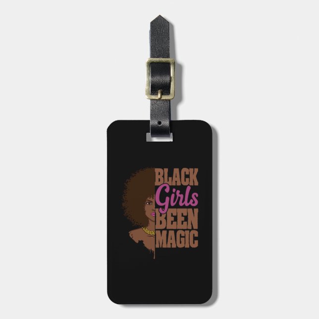 Étiquette À Bagage Black Girls Been Magic African Queen Cadfts (Devant Vertical)